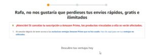 Amazon prime ventana cancelacion